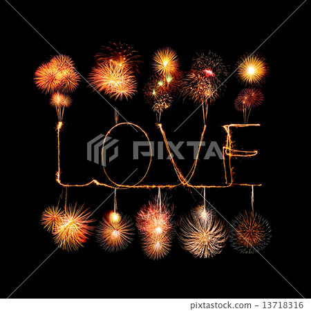 Love sparkler firework light alphabet Love sparkler firework light alphabet 13718316