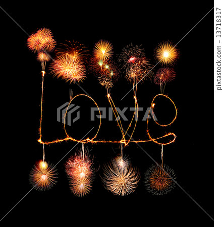 Love sparkler firework light alphabet Love sparkler firework light alphabet 13718317