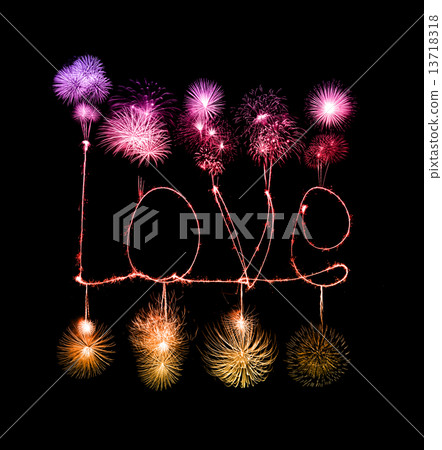 Love sparkler firework light alphabet 13718318