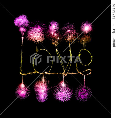 Love sparkler firework light alphabet Love sparkler firework light alphabet 13718319