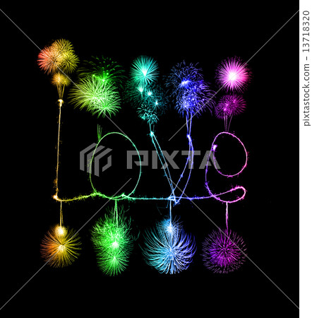 Love sparkler firework light alphabet Love sparkler firework light alphabet 13718320