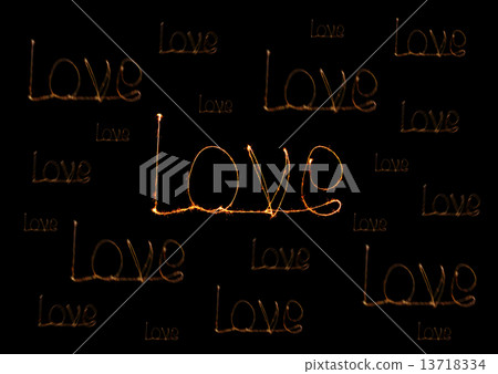 Love sparkler firework light alphabet Love sparkler firework light alphabet 13718334