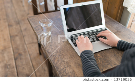 Computer with cafe Computer with cafe 13719036