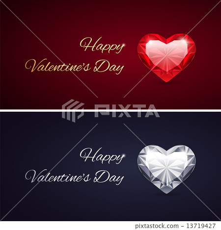 Happy Valentines Day Cards with Gems 13719427