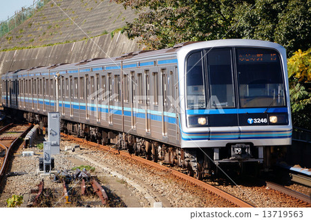 Yokohama municipal subway blue line 3000A form train Yokohama municipal subway blue line 3000A form train 13719563