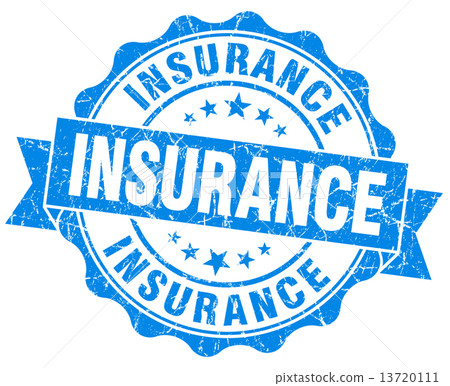 insurance blue grunge seal isolated on white 13720111