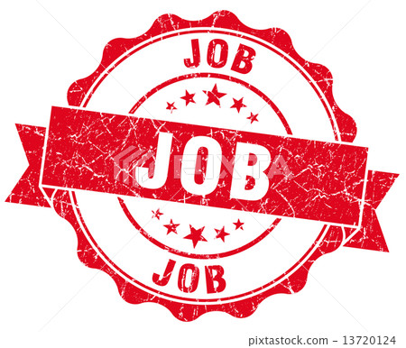 job red grunge seal isolated on white 13720124