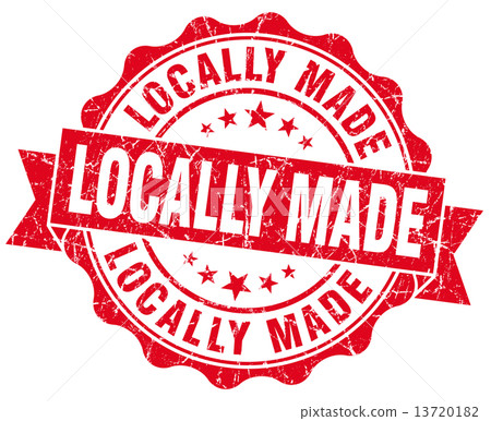 locally made red grunge seal isolated on white locally made red grunge seal isolated on white 13720182