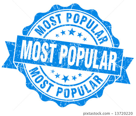 most popular blue grunge seal isolated on white 13720220