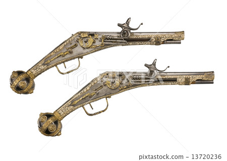 Pistols pair original antiques wheelock and flint pistols 13720236