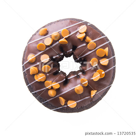 chocolate donuts on a white background 13720535