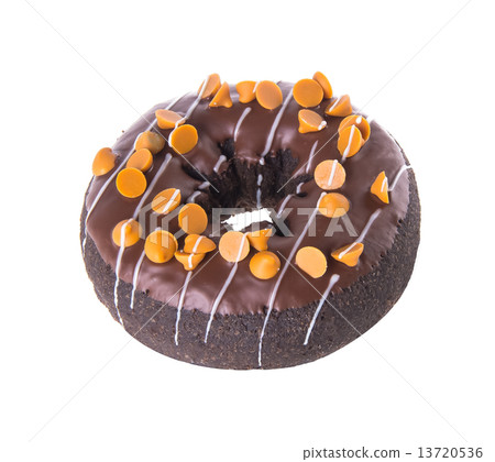 chocolate donuts on a white background 13720536