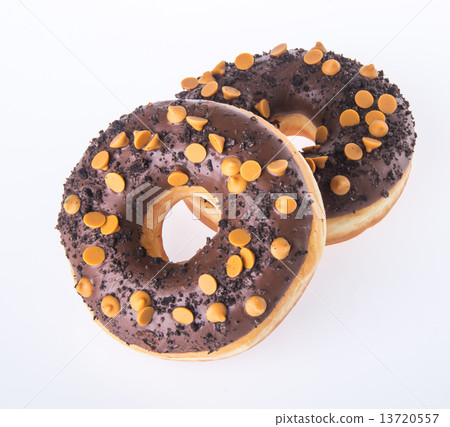chocolate donuts on a white background 13720557