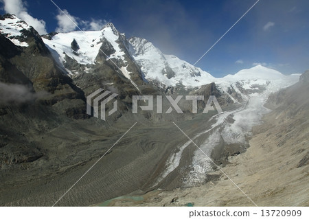 Mountain valley with glacier 13720909