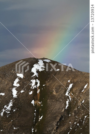 Mountain with rainbow 13720914