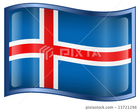 Iceland Flag icon, isolated on white background. Iceland Flag icon, isolated on white background. 13721298