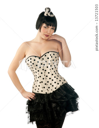 attractive woman in corset posing 13721503