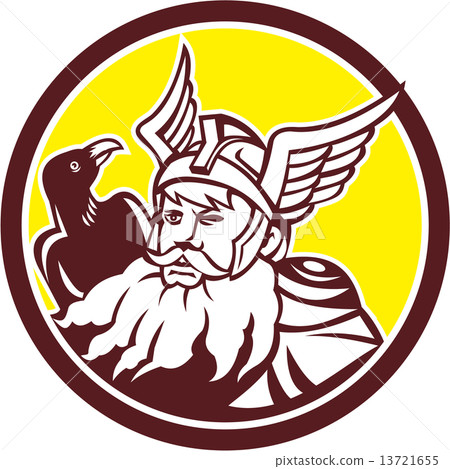 Norse God Odin Raven Circle 13721655