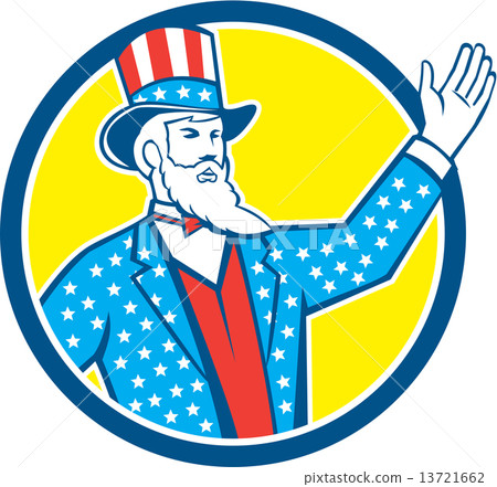Uncle Sam American Hand Up Circle Retro Uncle Sam American Hand Up Circle Retro 13721662
