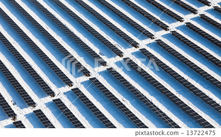 Top view on large solar panels Top view on large solar panels 13722475