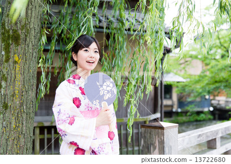 A woman in a yukata 13722680