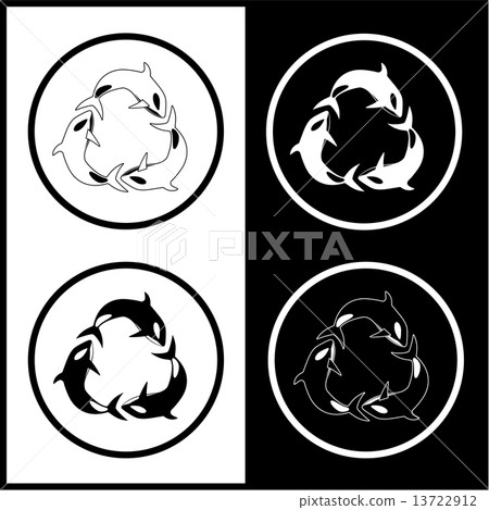 Vector killer whale icons Vector killer whale icons 13722912