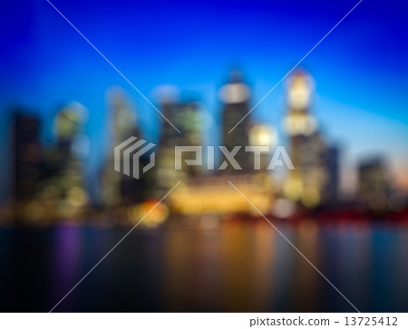Blurred defocused background of Singapore skyline 13725412