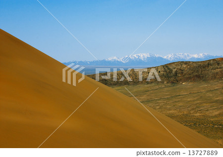 Sand dunes in desert national park Altyn-Emel, Kazakhstan. Sand dunes in desert national park Altyn-Emel, Kazakhstan. 13727889