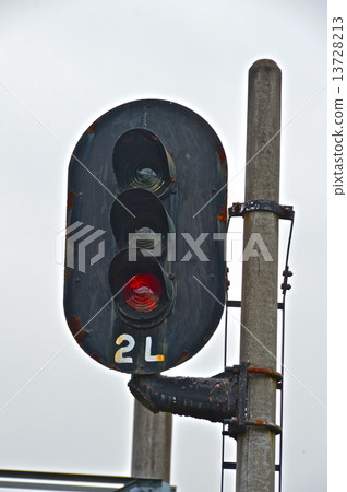 彩色輕型鐵路交通信號機“停止信號”（Hakugi車站，秩父鐵路/埼玉縣大里郡，大穗郡，大 - 町Seno） 13728213