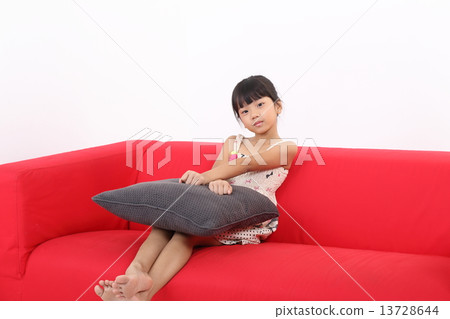 Girl Child on sofa couch 13728644