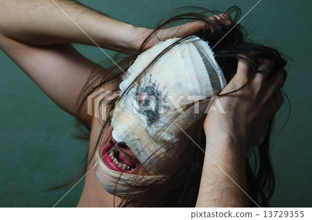 Horrible guy with scary mouth and one eye, schizophrenia Horrible guy with scary mouth and one eye, schizophrenia 13729355