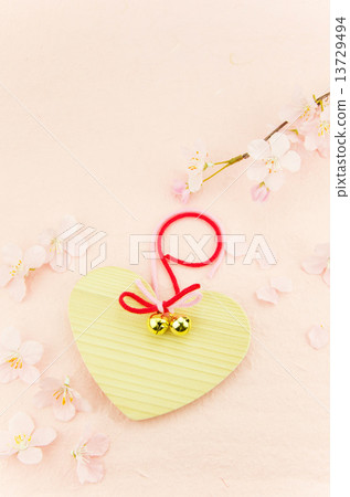 Heart's ema and cherry blossoms Heart's ema and cherry blossoms 13729494