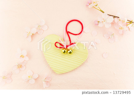 Heart's ema and cherry blossoms Heart's ema and cherry blossoms 13729495