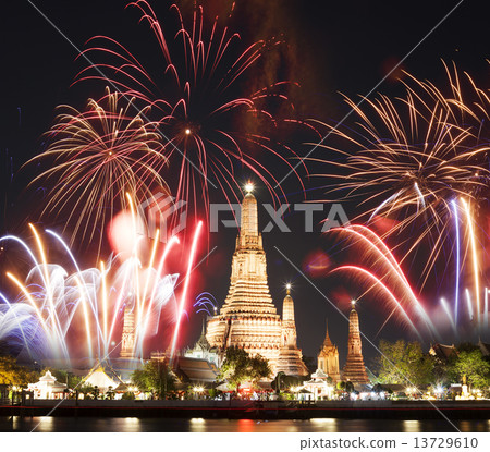 Wat arun under new year celebration time, Thailand 13729610