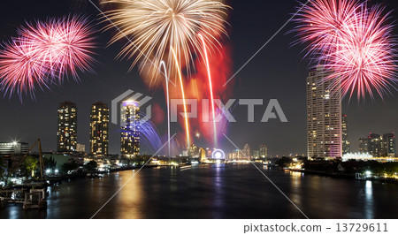 Bangkok under new year celebration time, Thailand 13729611