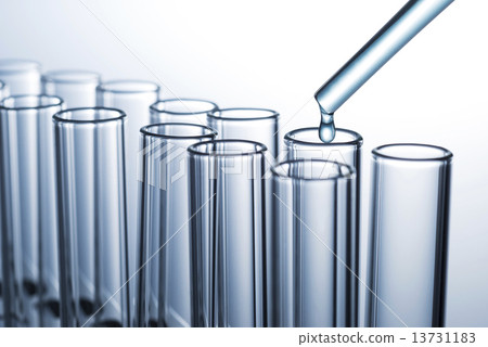 Aligned test tube and pipette 13731183