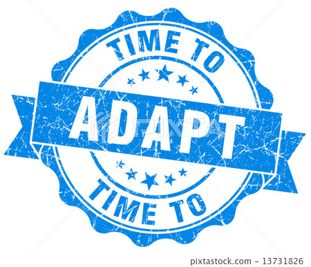 time to adapt blue grunge seal isolated on white 13731826