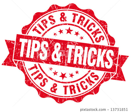 tips & tricks red grunge seal isolated on white - Stock Illustration ...