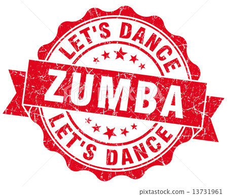 zumba red grunge seal isolated on white 13731961