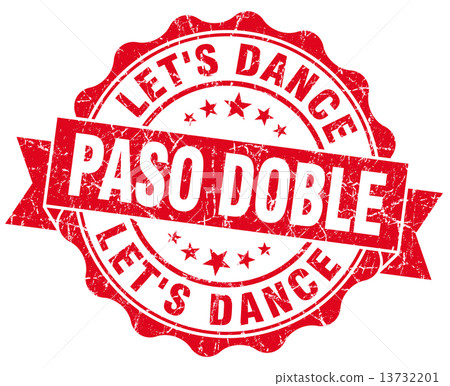 paso doble red grunge seal isolated on white 13732201