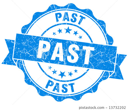 past blue grunge seal isolated on white 13732202