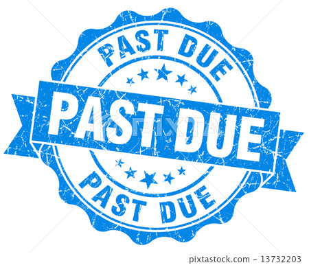 past due blue grunge seal isolated on white 13732203