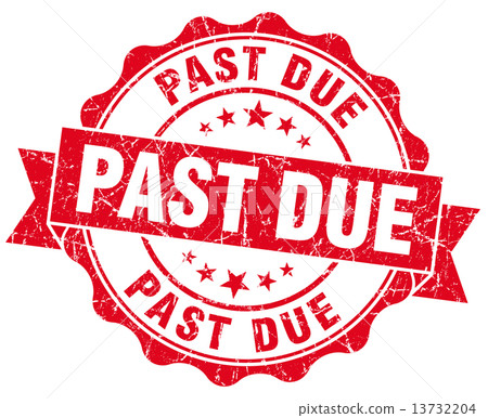 past due red grunge seal isolated on white 13732204