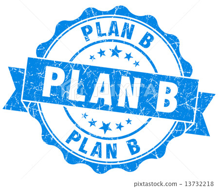 plan b blue grunge seal isolated on white 13732218