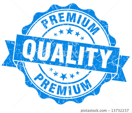premium quality blue grunge seal isolated on white 13732237