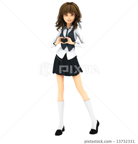 女學生3DCG例證材料 女學生3DCG例證材料 13732331