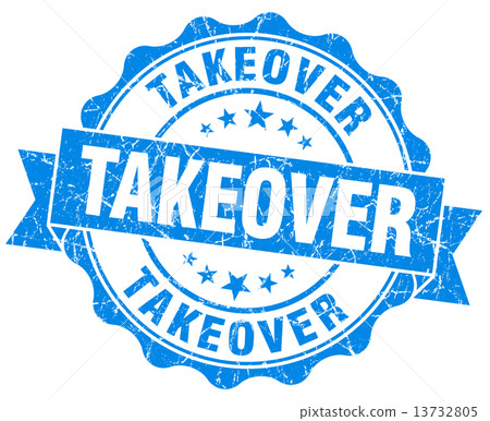 takeover blue grunge seal isolated on white 13732805