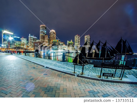 Boston harbor and Financial District Boston harbor and Financial District 13733511