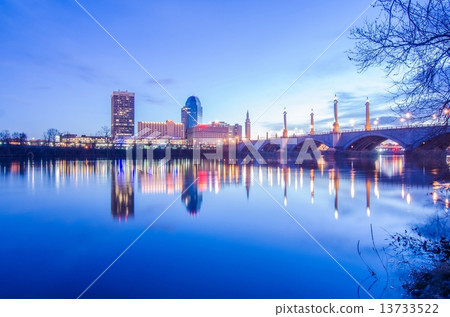 springfield massachusetts city skyline early morning 13733522