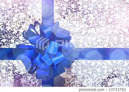 Gift with blue bow and ribbon 13733783